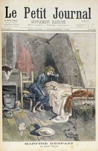 Titulní strana zobrazující mučednickou smrt dětí, malý Guyon, ilustrace z ilustrované přílohy Le Petit Journal, 4. září 1898